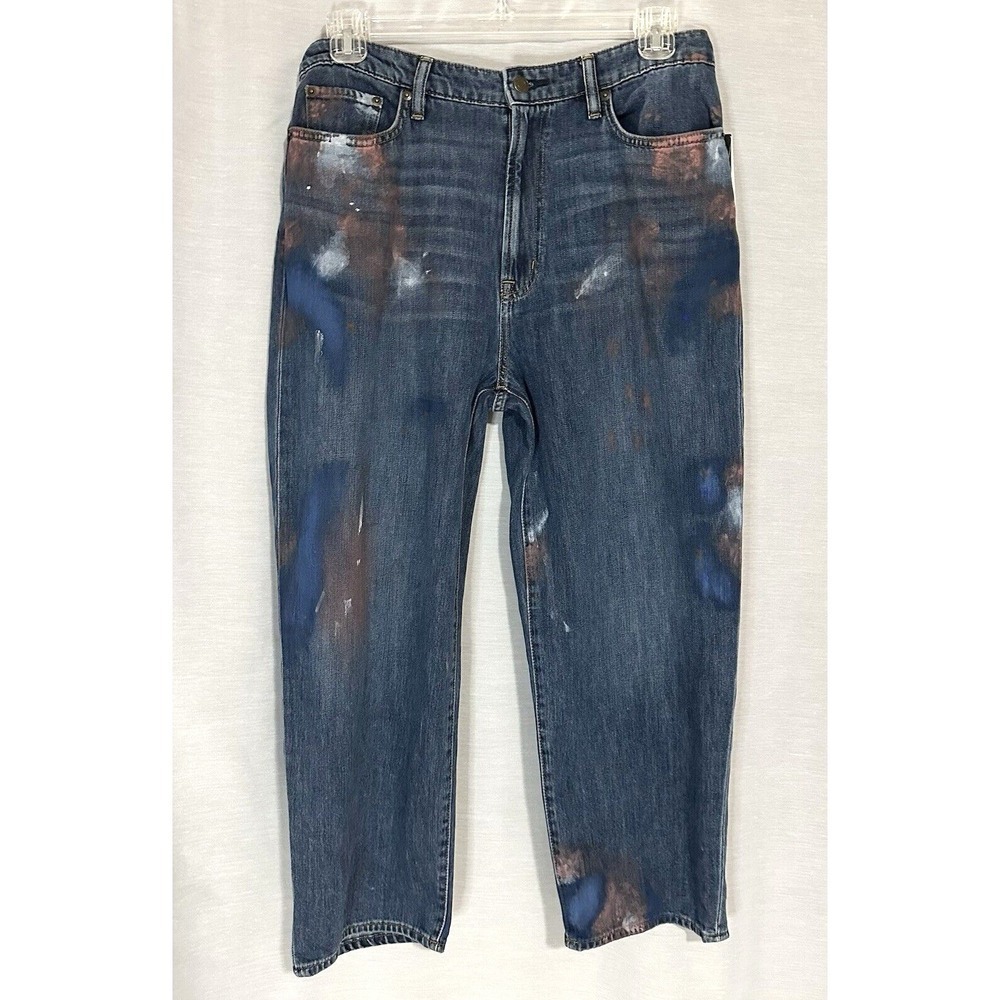 Lauren Ralph Lauren Jeans Womens 12 Painted High-Rise Relaxed Cropped Atlas Wash